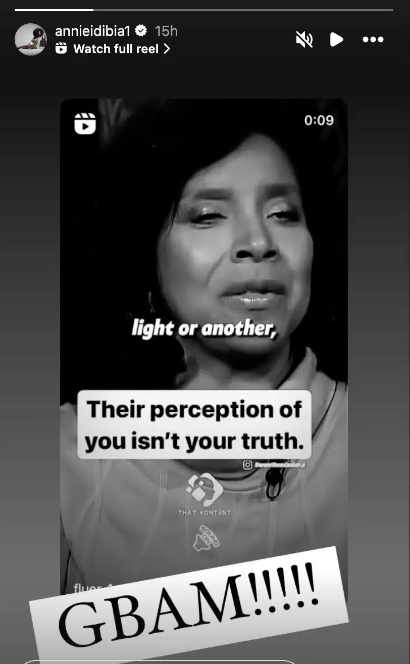 Annie Idibia reacts after Tiktoker trolled her marriage to 2Baba